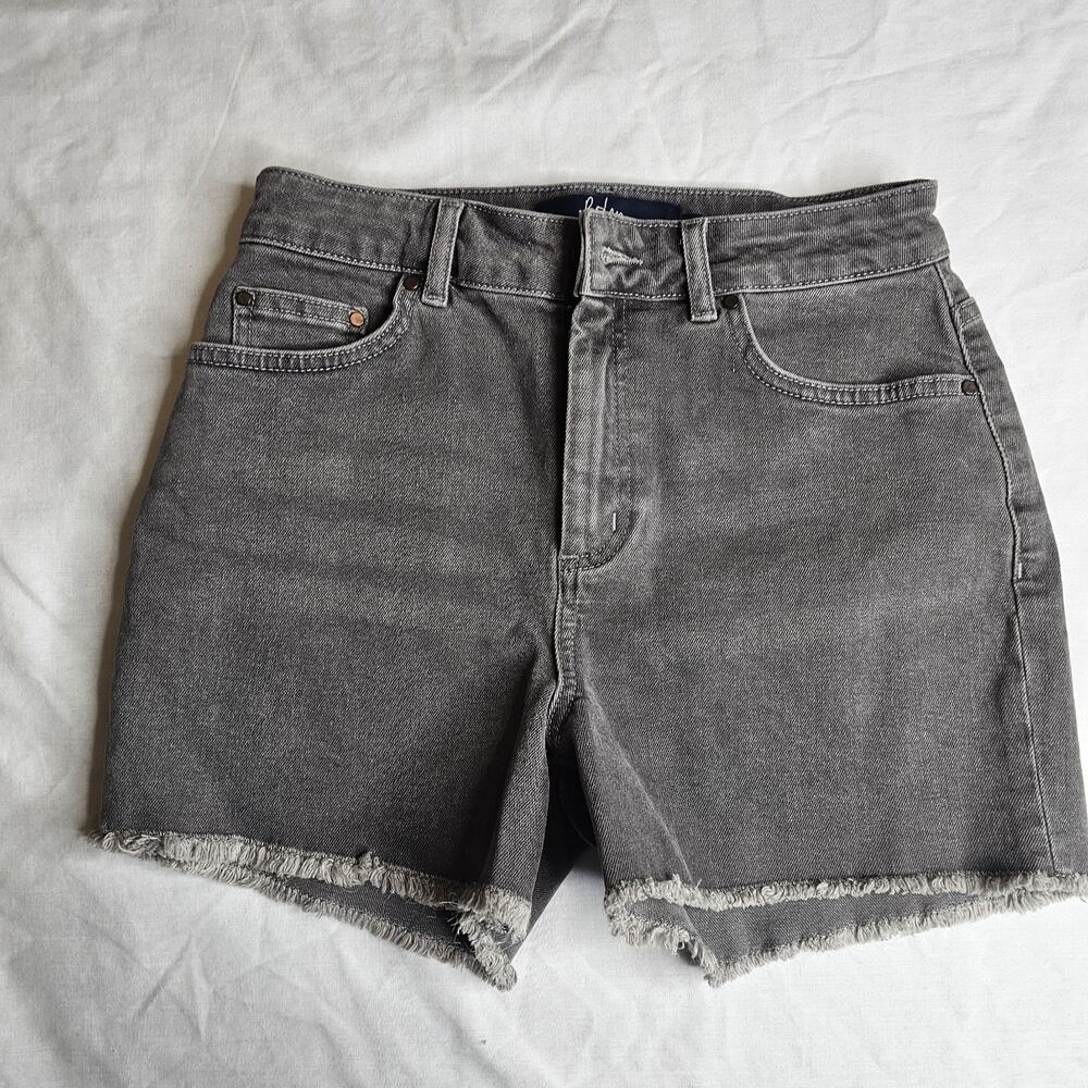 Boden Shorts Womens 2 Gray Denim The Salcombe Cut Off Hem Zip Fly Festival